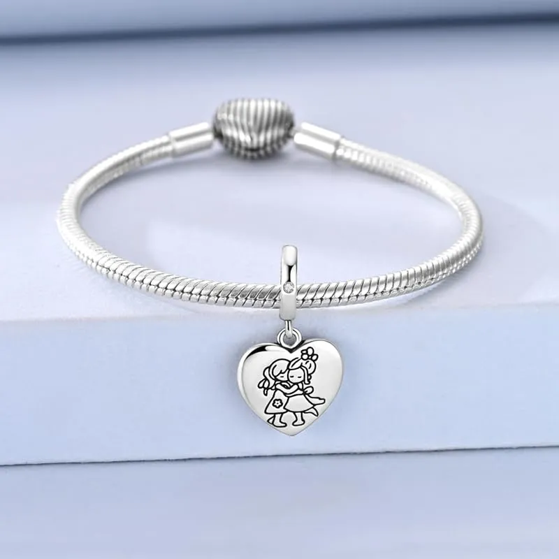 SOUTHPLUS Charms ciondolo in argento Sterling 925 con zirconi 5A con scatola regalo, adatto per bracciali con charm europei, gioiello regalo per donne e ragazze, Piccolo, Zirconia cubica - immagine 3