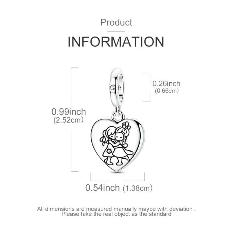 SOUTHPLUS Charms ciondolo in argento Sterling 925 con zirconi 5A con scatola regalo, adatto per bracciali con charm europei, gioiello regalo per donne e ragazze, Piccolo, Zirconia cubica - immagine 4