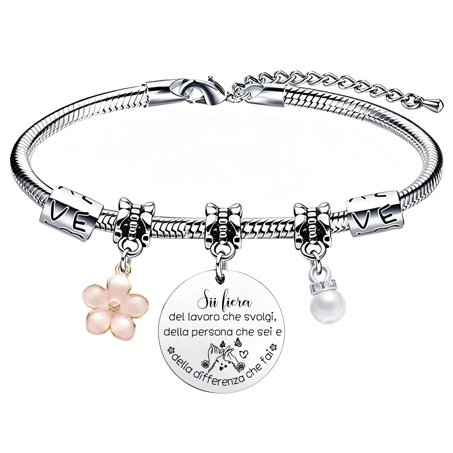 GUOYU Regali Natale Collega Bracciale Sii Fiera del Lavoro Che Svolgi Regalo Colleghe Regalo di Amicizia Colleghi Braccialetto Idea Regalo Colleghi per Compleanno o Congedo Lavorativo (1) - immagine 1
