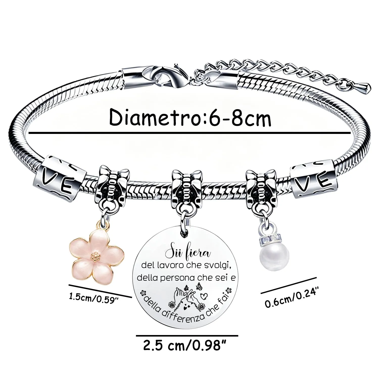 GUOYU Regali Natale Collega Bracciale Sii Fiera del Lavoro Che Svolgi Regalo Colleghe Regalo di Amicizia Colleghi Braccialetto Idea Regalo Colleghi per Compleanno o Congedo Lavorativo (1) - immagine 2