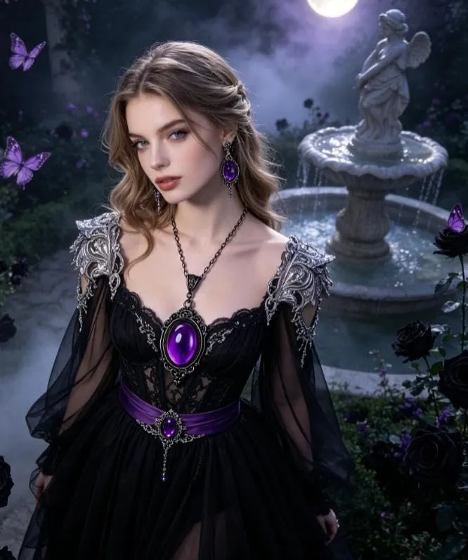 BlynthaToy Collana Gotica Ciondolo Ovale Cristallo, Choker Cameo Vintage, Gioiello Halloween Cosplay - immagine 6