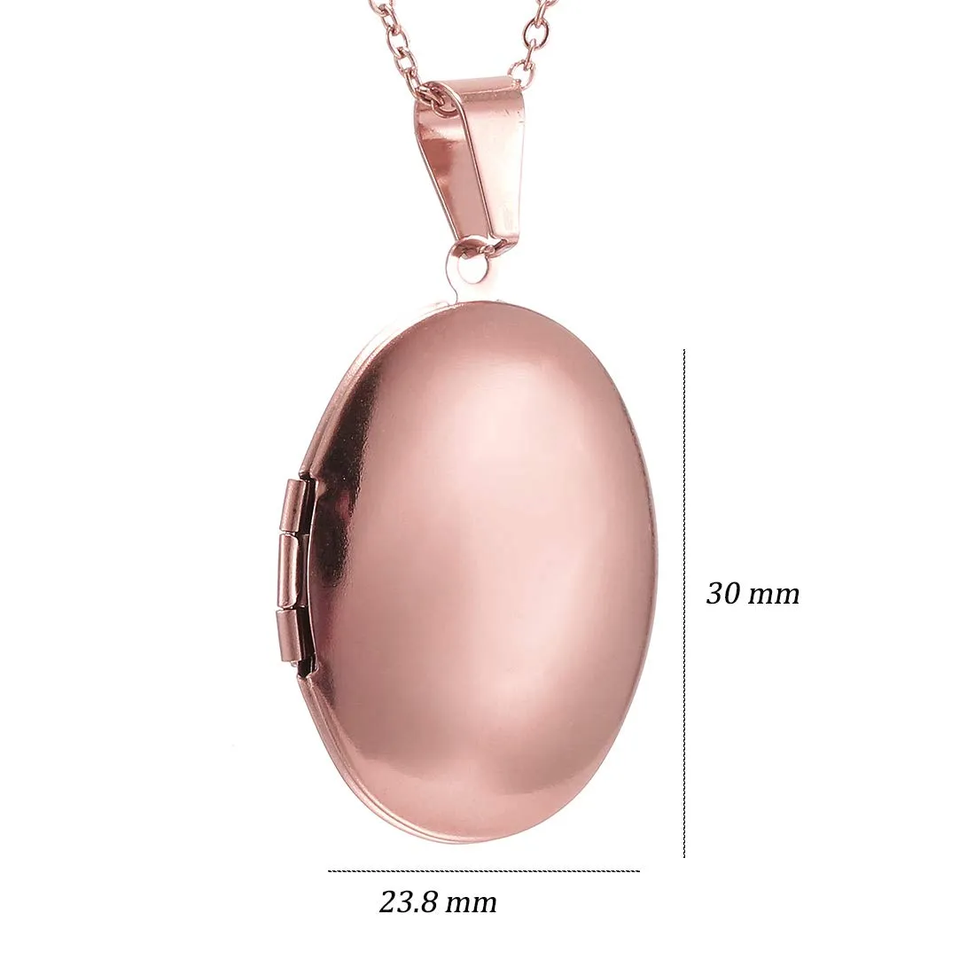 RWQIAN Collana di Foto Personalizzata per le Donne Ragazze Coppia in Acciaio Inossidabile Ovale oro rosa Locket Portafoto Pendente Incisione Testo Collane Gioielli - immagine 2