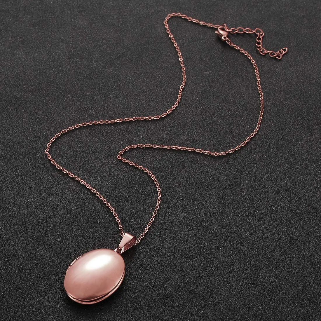 RWQIAN Collana di Foto Personalizzata per le Donne Ragazze Coppia in Acciaio Inossidabile Ovale oro rosa Locket Portafoto Pendente Incisione Testo Collane Gioielli - immagine 5