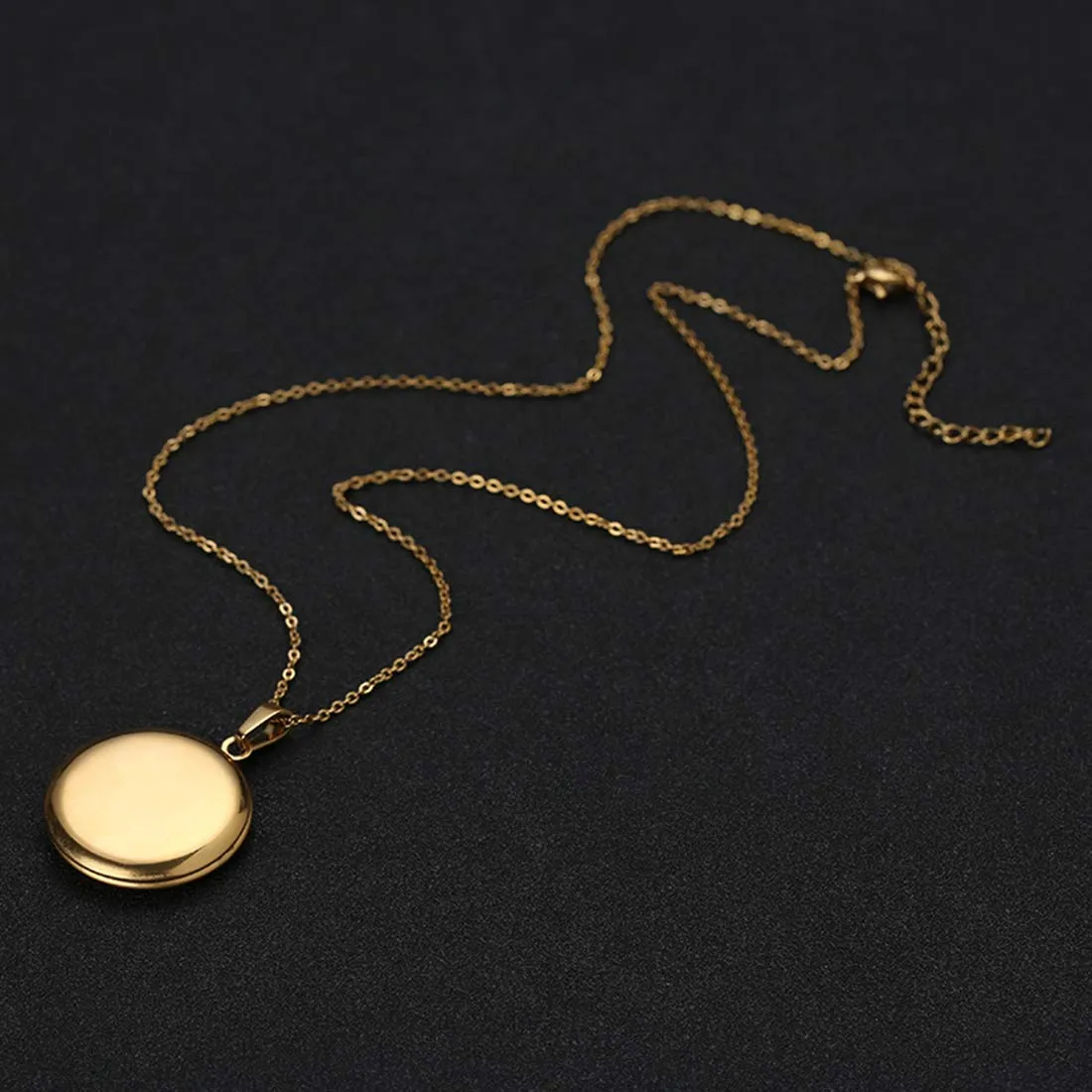 RWQIAN Collana di Foto Personalizzata per le Donne Ragazze Coppia in Acciaio Inossidabile Tondo oro Locket Portafoto Pendente Incisione Testo Collane Gioielli - immagine 5