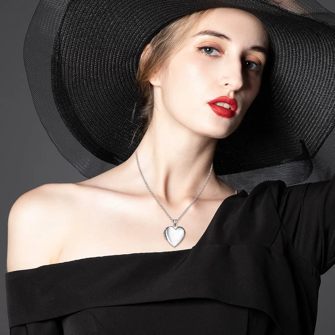 RWQIAN Collana di Foto Personalizzata per le Donne Ragazze Coppia in Acciaio Inossidabile Cuore Argento Locket Portafoto Pendente Incisione Testo Collane Gioielli - immagine 3