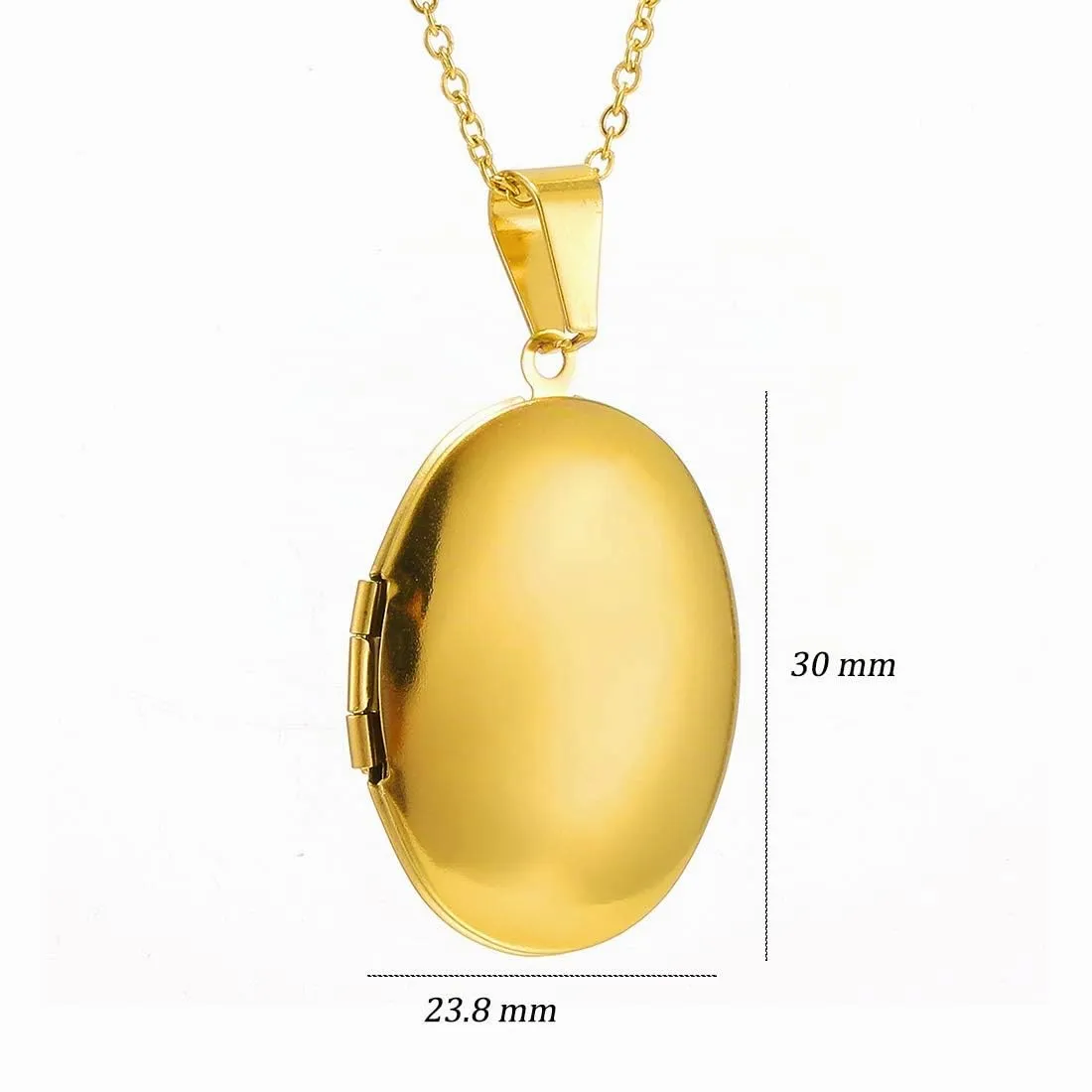 RWQIAN Collana di Foto Personalizzata per le Donne Ragazze Coppia in Acciaio Inossidabile Ovale oro Locket Portafoto Pendente Incisione Testo Collane Gioielli - immagine 2