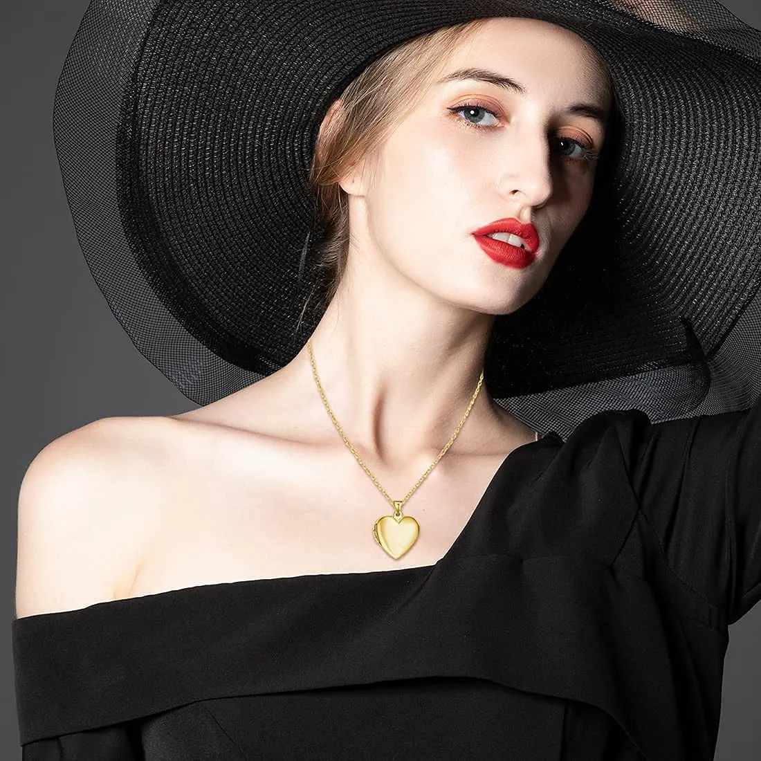 RWQIAN Collana di Foto Personalizzata per le Donne Ragazze Coppia in Acciaio Inossidabile Cuore Locket Portafoto Pendente Incisione Testo Collane Gioielli - immagine 2