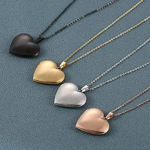 RWQIAN Collana di Foto Personalizzata per le Donne Ragazze Coppia in Acciaio Inossidabile Cuore Locket Portafoto Pendente Incisione Testo Collane Gioielli - immagine 3