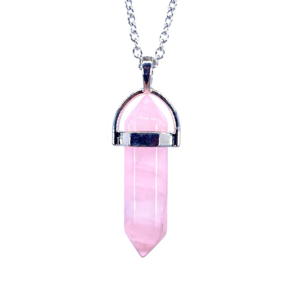 Generico Splendido ciondolo a punta in vera pietra naturale (QUARZO ROSA) - immagine 1
