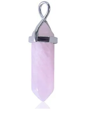 Generico Splendido ciondolo a punta in vera pietra naturale (QUARZO ROSA) - immagine 5