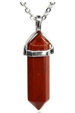 Generico Splendido ciondolo a punta in vera pietra naturale (DIASPRO ROSSO) - immagine 1
