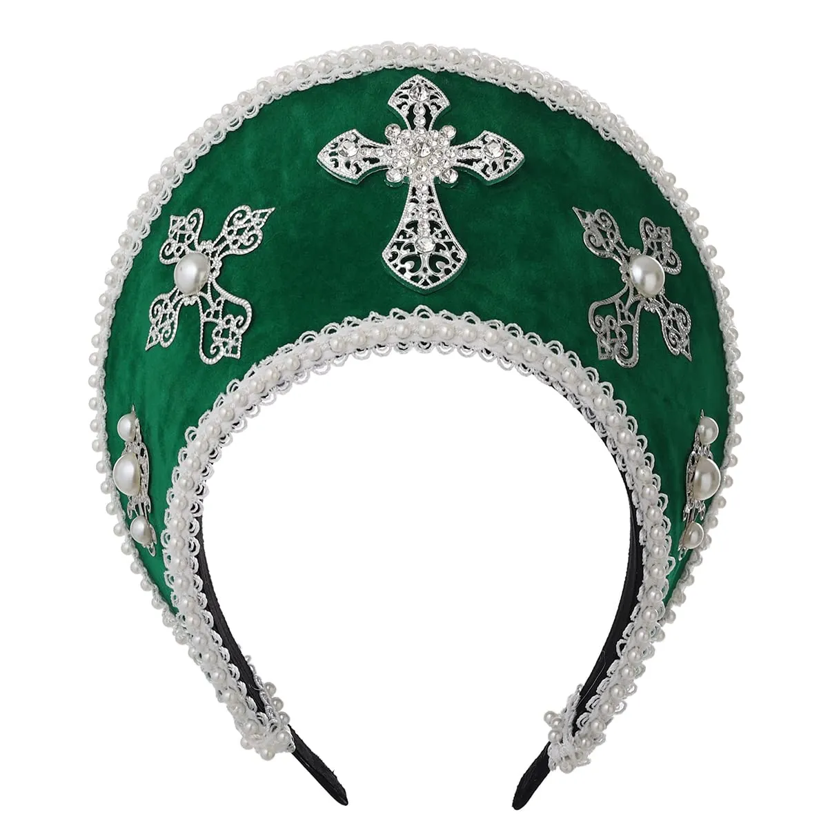 GRACEART - Cappello Elisabettano Anne Boleyn con copricapo Tudor, Corona Hood - immagine 1
