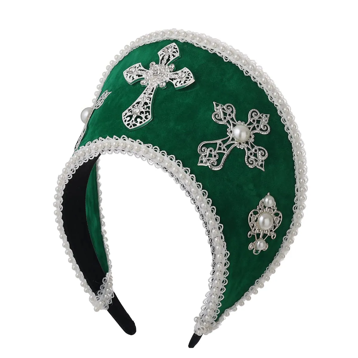 GRACEART - Cappello Elisabettano Anne Boleyn con copricapo Tudor, Corona Hood - immagine 3