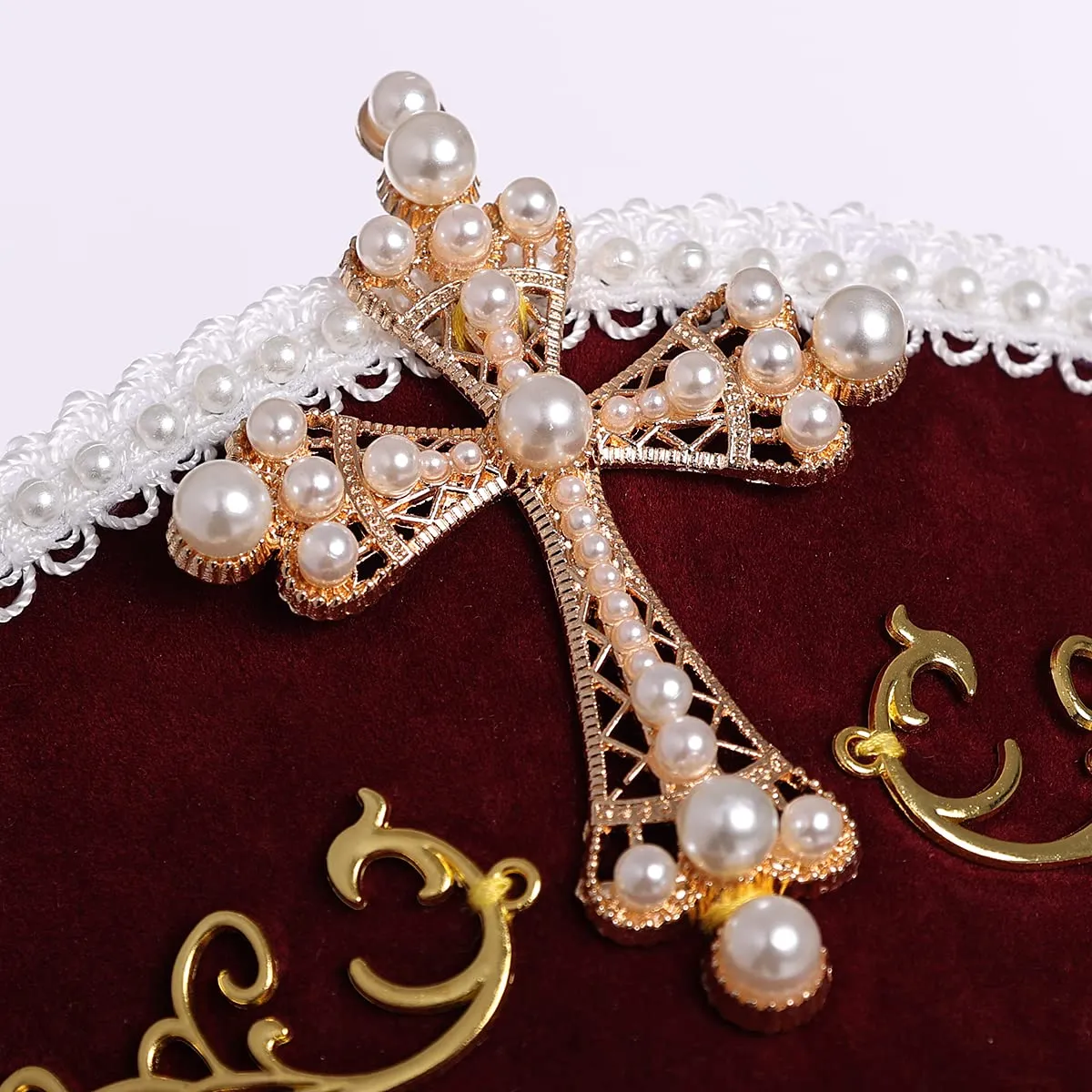 GRACEART Anne Boleyn Hat Copricapo elisabettiano Copricapo Tudor Coronet Hood Hat - immagine 3