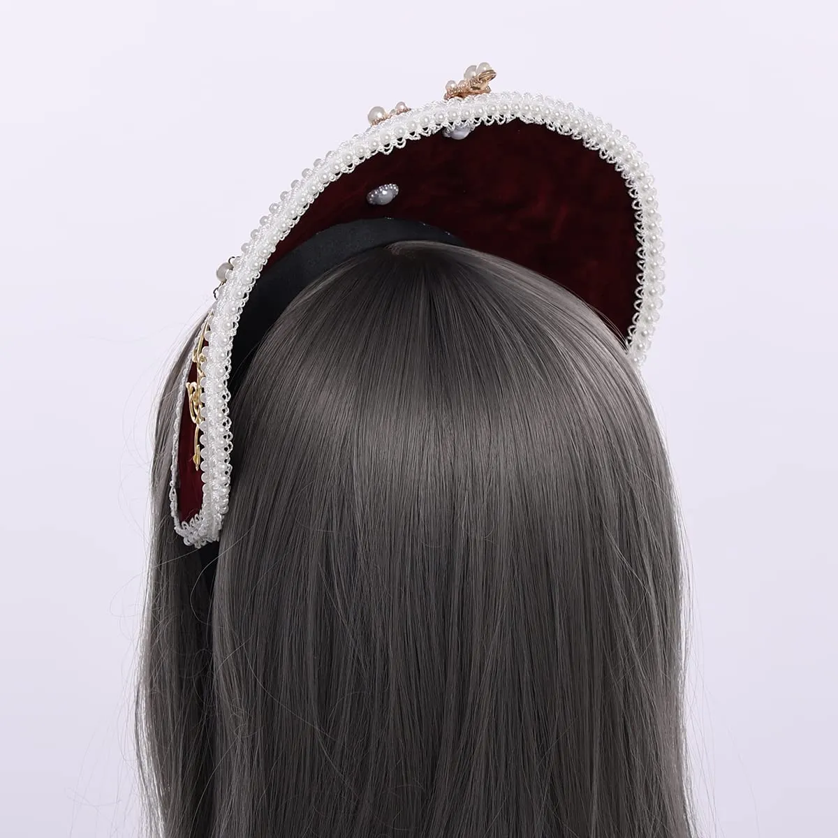 GRACEART Anne Boleyn Hat Copricapo elisabettiano Copricapo Tudor Coronet Hood Hat - immagine 5