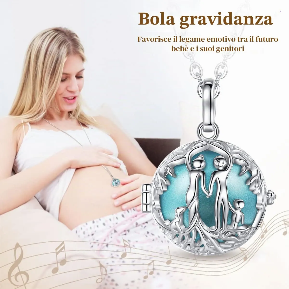 CELESTIA Chiama Angeli Gravidanza Richiamo degli Angeli Collana Albero Della Vita Maternita Regalo per Neo Mamme, 2 Catene - immagine 2