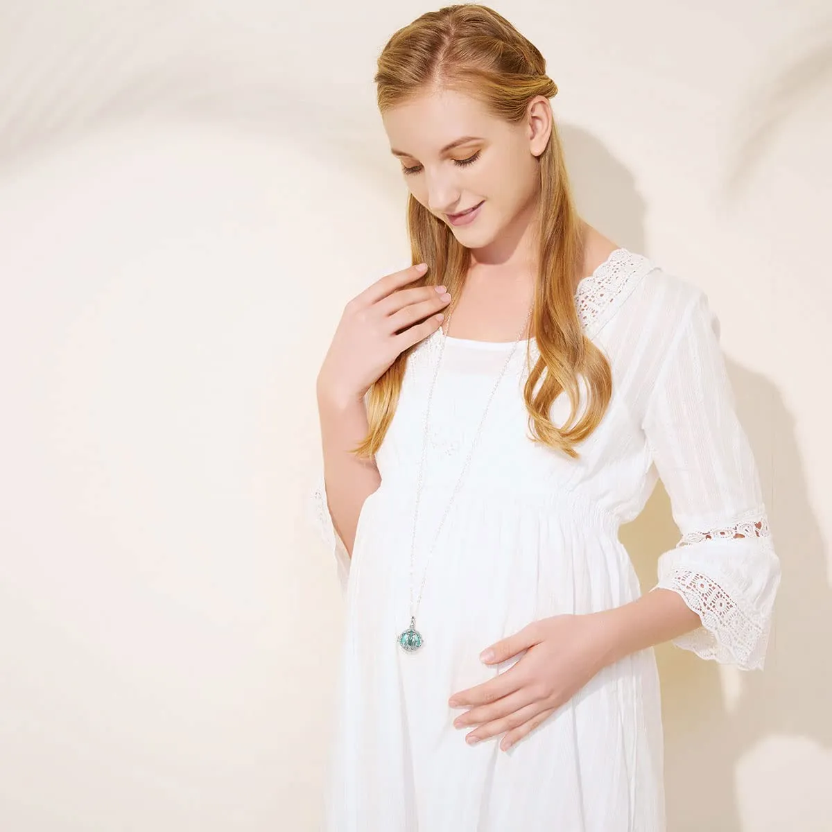 CELESTIA Chiama Angeli Gravidanza Richiamo degli Angeli Collana Albero Della Vita Maternita Regalo per Neo Mamme, 2 Catene - immagine 3