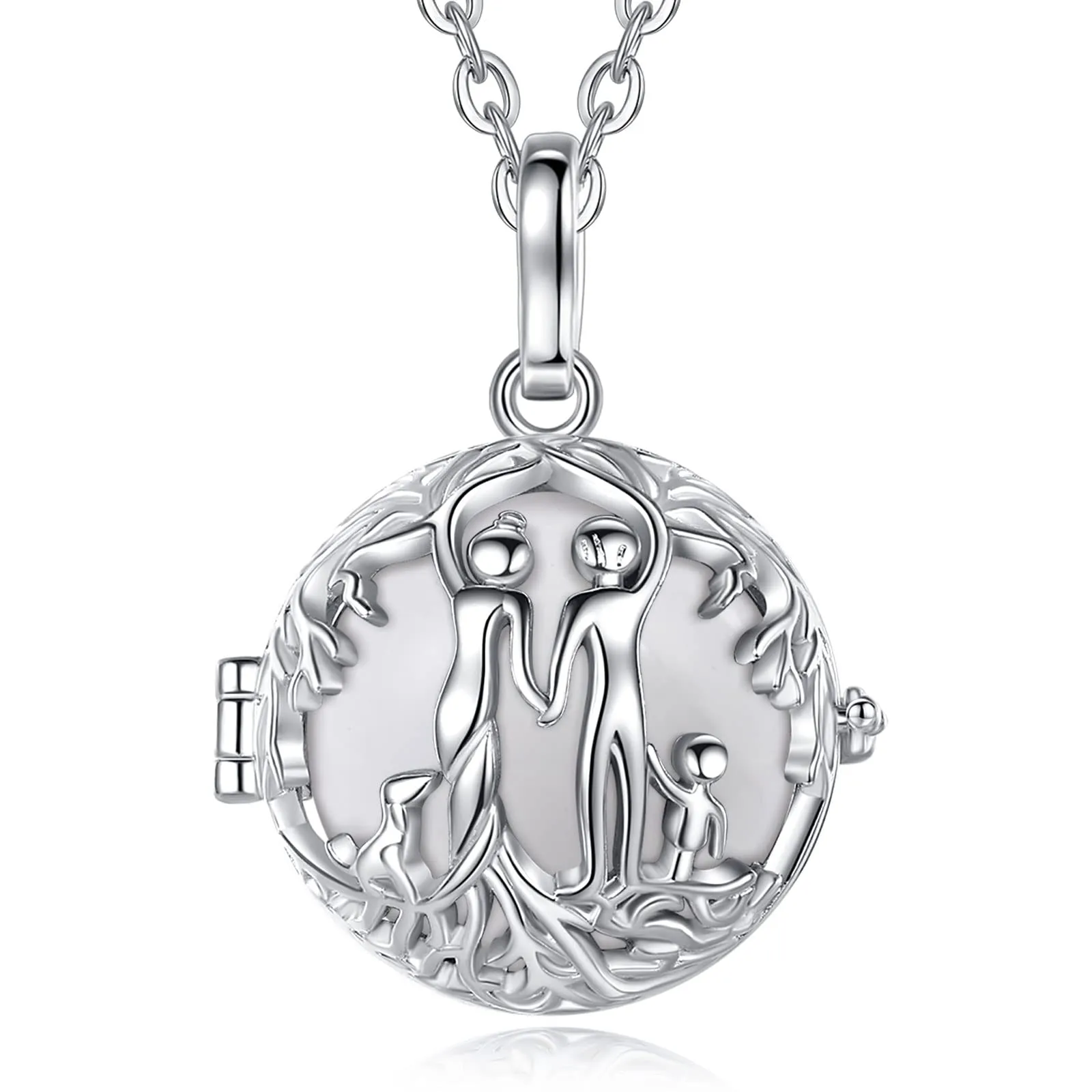 CELESTIA Chiama Angeli Gravidanza Collana Ciondolo Argent Albero Della Vita Regalo Future Mamme Lunga Catena 114cm - immagine 1