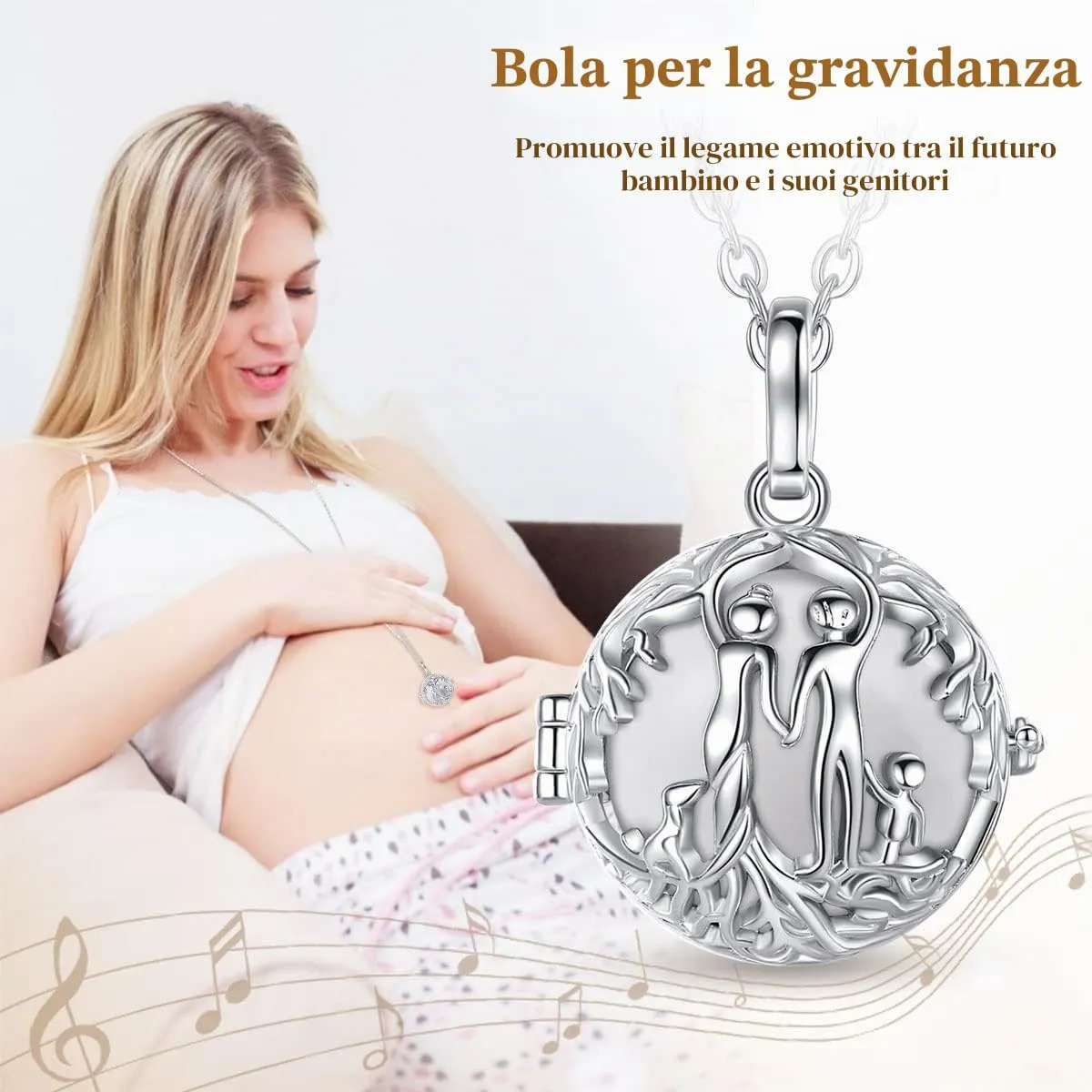 CELESTIA Chiama Angeli Gravidanza Collana Ciondolo Argent Albero Della Vita Regalo Future Mamme Lunga Catena 114cm - immagine 2