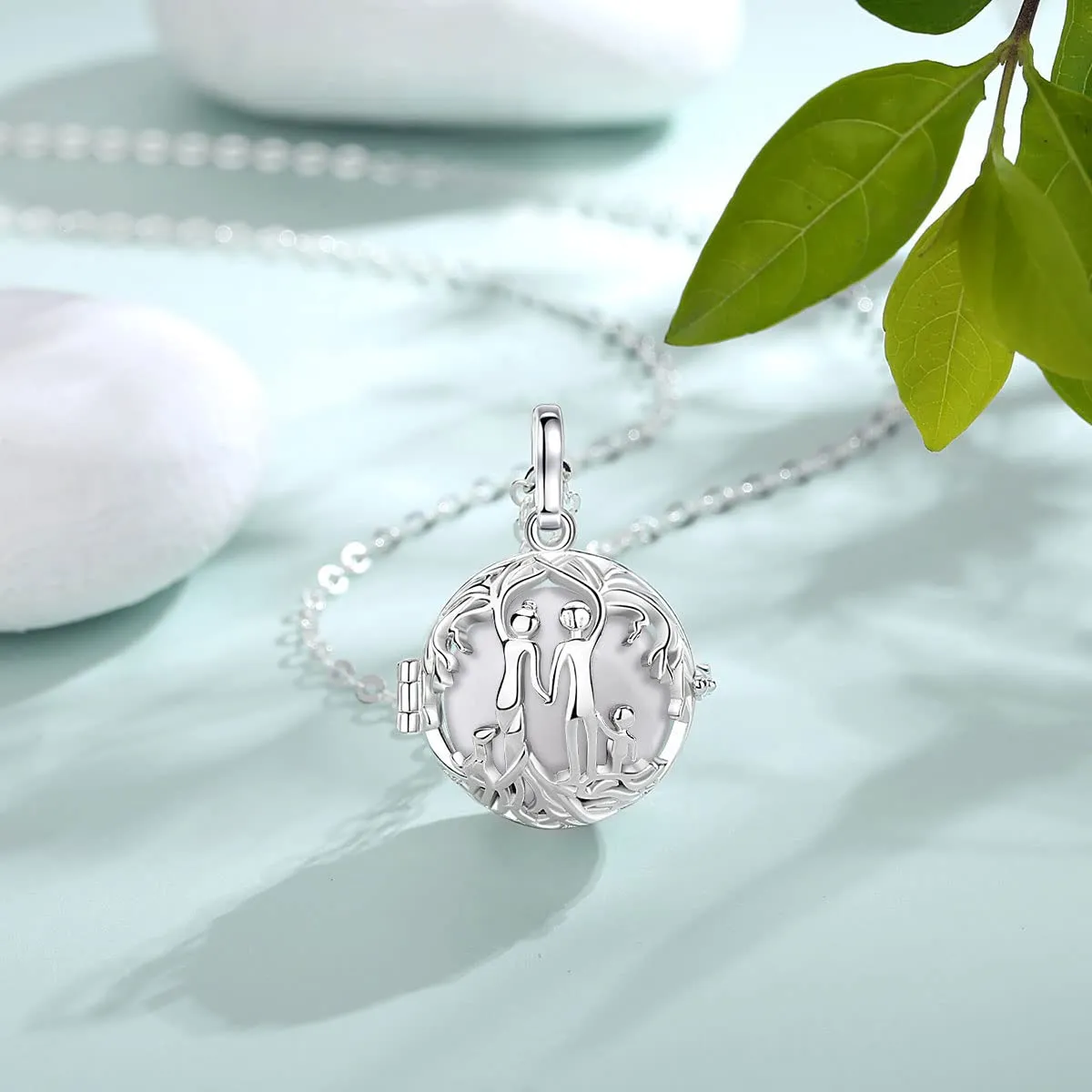 CELESTIA Chiama Angeli Gravidanza Collana Ciondolo Argent Albero Della Vita Regalo Future Mamme Lunga Catena 114cm - immagine 4