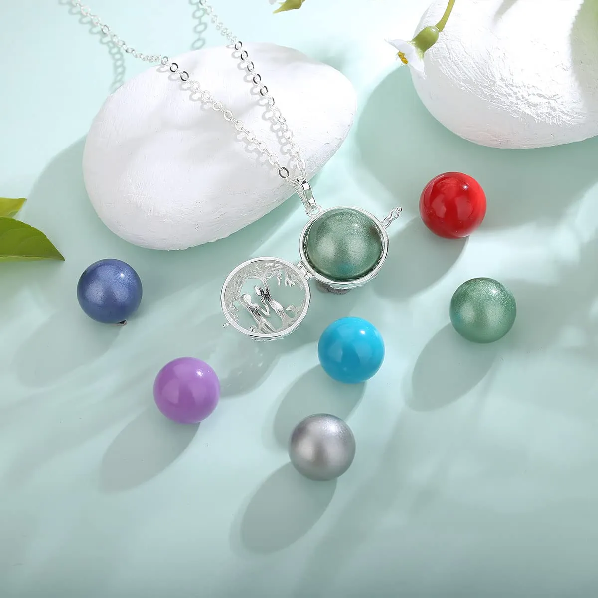 CELESTIA Chiama Angeli Gravidanza Collana Ciondolo Argent Albero Della Vita Regalo Future Mamme Lunga Catena 114cm - immagine 5