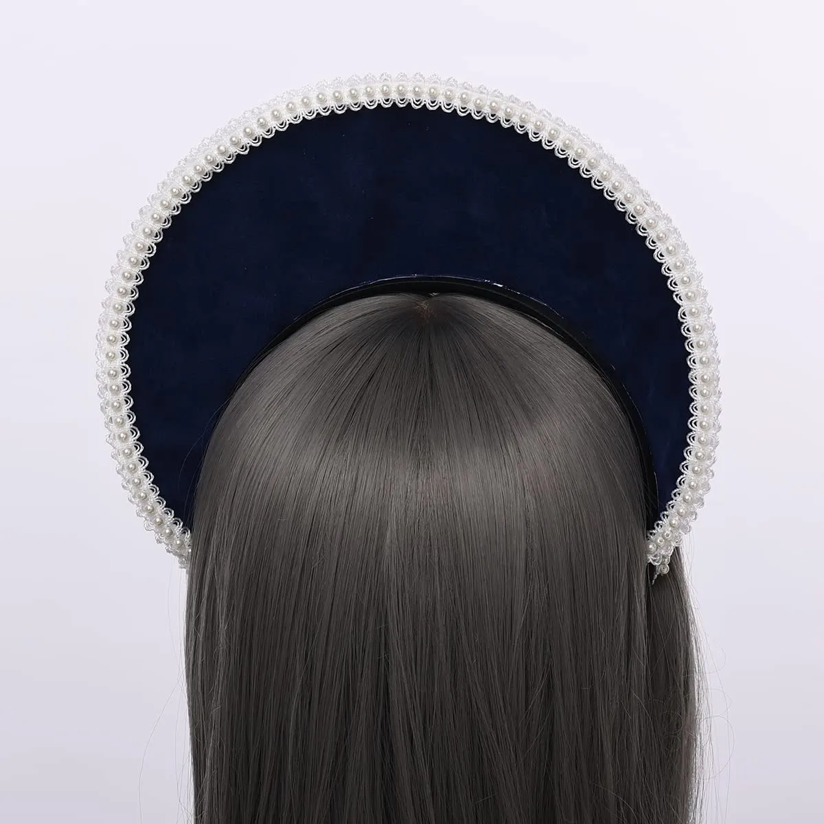 GRACEART Cappello Anne Boleyn Copertura per la testa copricapo elisabettiano Corona Tudor con cappuccio - immagine 5