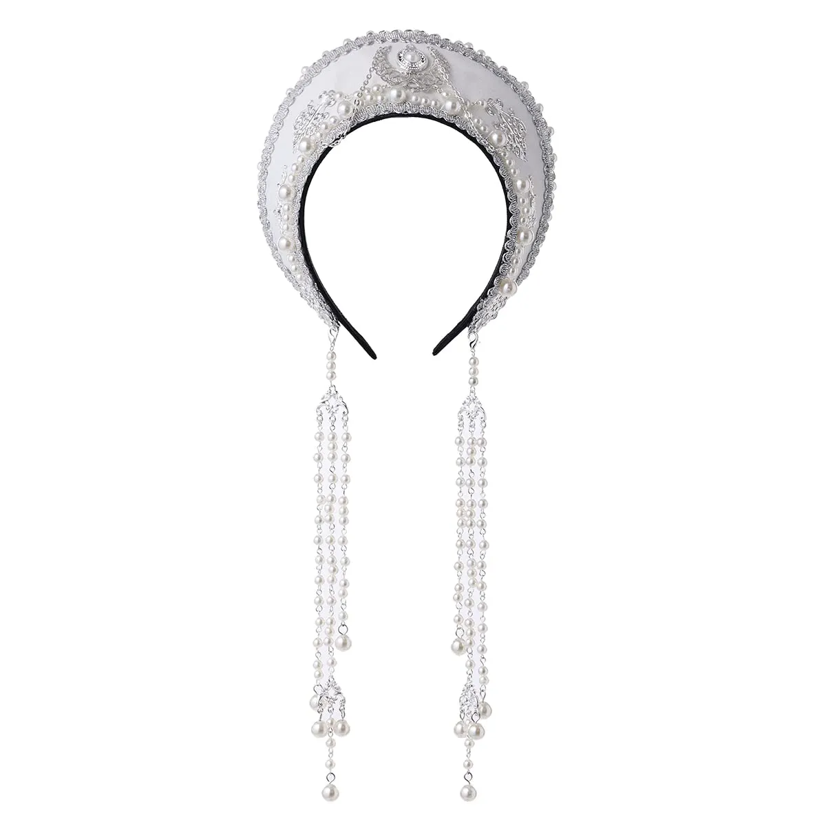 GRACEART Cappello Anne Boleyn Copertura per la testa copricapo elisabettiano Corona Tudor con cappuccio - immagine 1