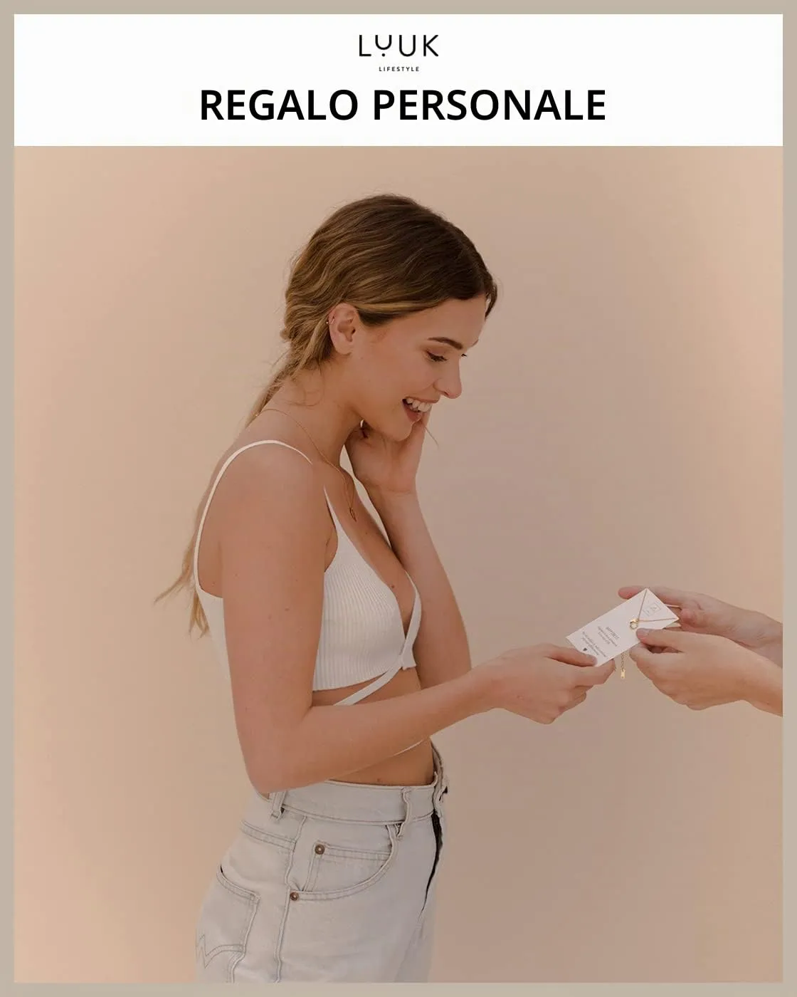 LUUK LIFESTYLE Collana in acciaio inossidabile con simbolo dell’arcobaleno, idea regalo per lei, 50 cm, simbolo di fortuna, oro rosa - immagine 5