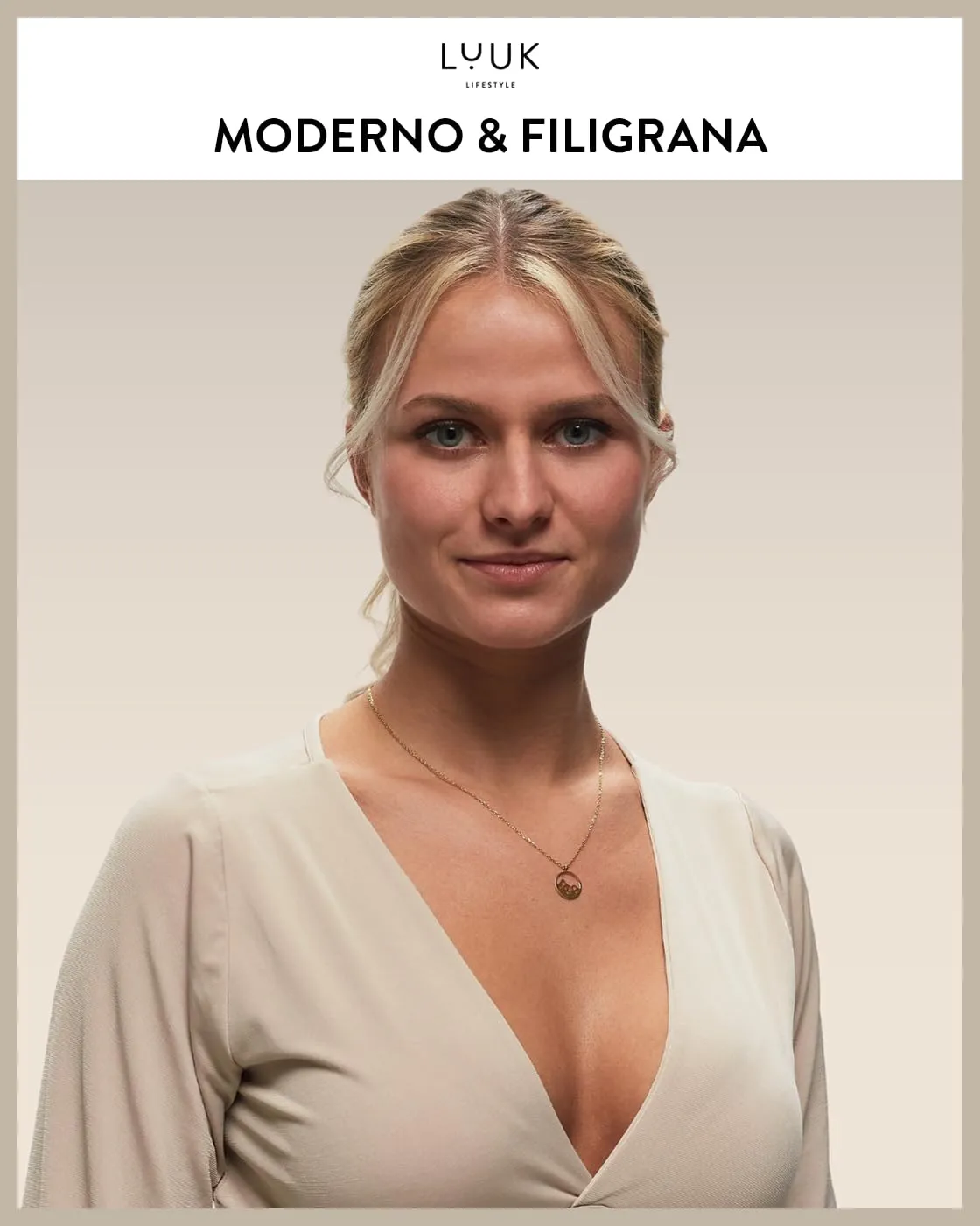 LUUK LIFESTYLE Collana femminile con ciondolo ispirato alla vetta della montagna e dedica HAPPINESS, simbolo di successo, oro - immagine 2