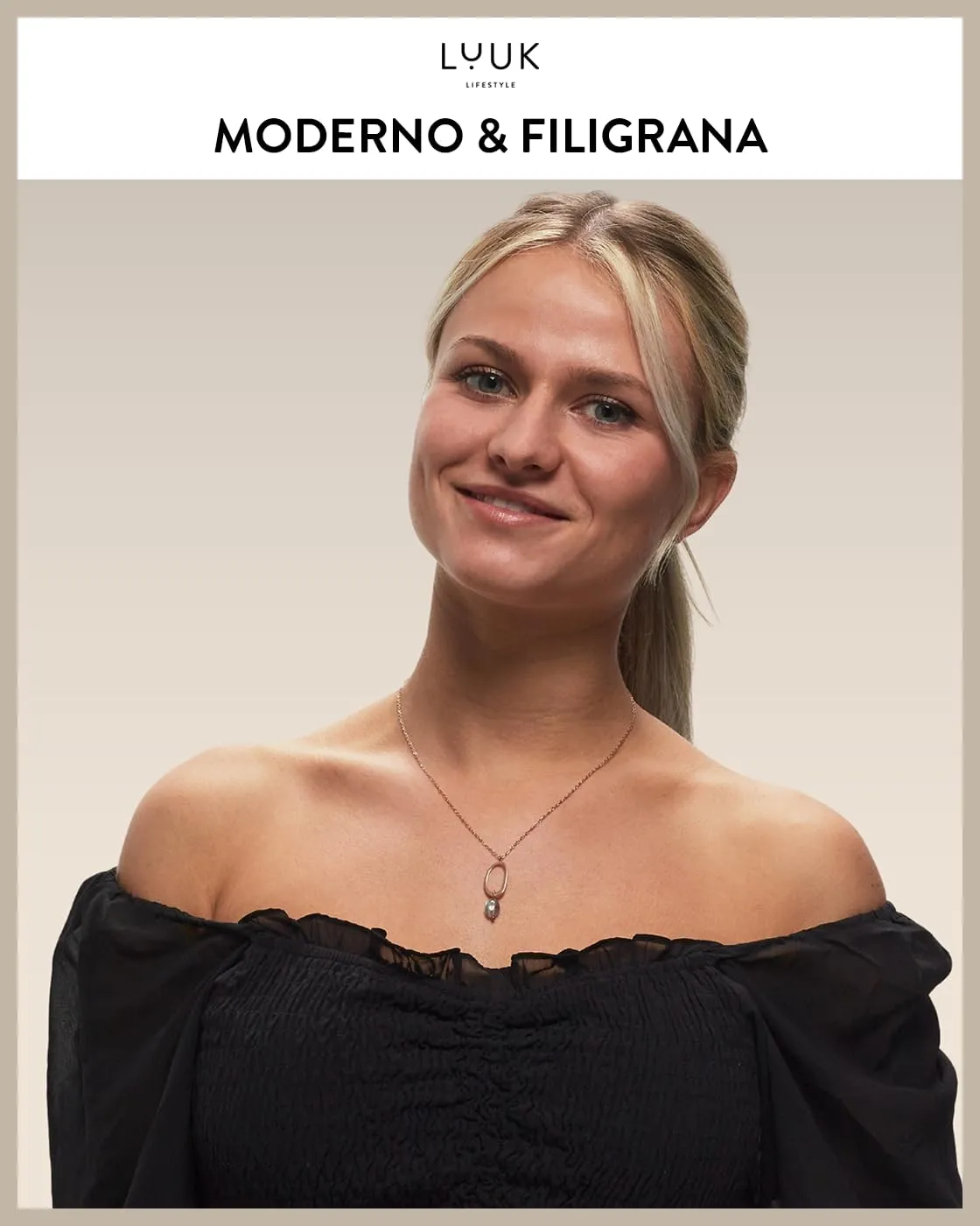 LUUK LIFESTYLE Collana femminile con gemma blu, stile discreto e chic, acciaio inossidabile impermeabile e delicato sulla pelle, oro rosa - immagine 2