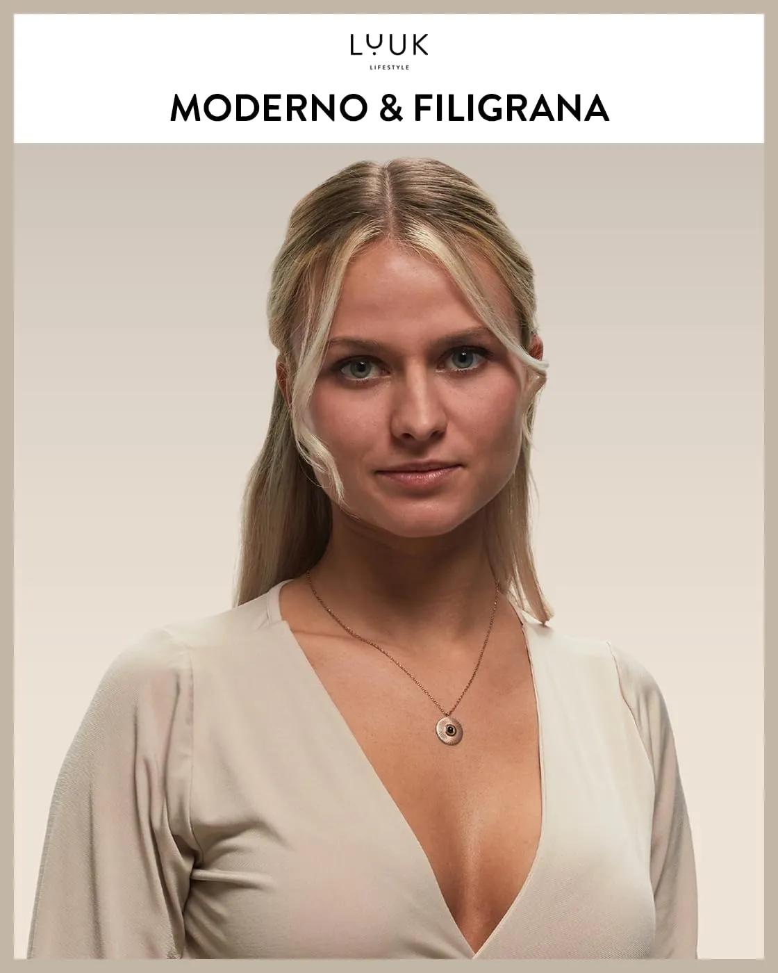 LUUK LIFESTYLE Collana da donna in acciaio inossidabile filigranato con placchetta rigata e cuore nero, lunghezza regolabile, rosa - immagine 2