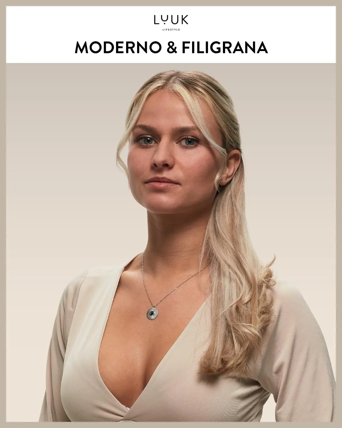 LUUK LIFESTYLE Collana da donna con dedica HAPPINESS e cuore in pietra blu oceano, moneta a conchiglia, argento - immagine 2