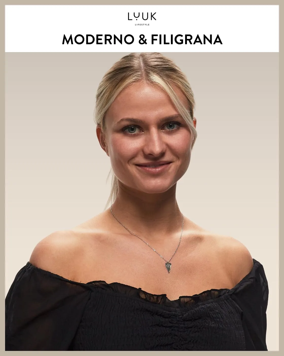LUUK LIFESTYLE Collana con piastrina a cuore e occhio di Nazar, simbolo d'amore e portafortuna, dedica HAPPINESS, 50 cm, femminile, argento - immagine 2