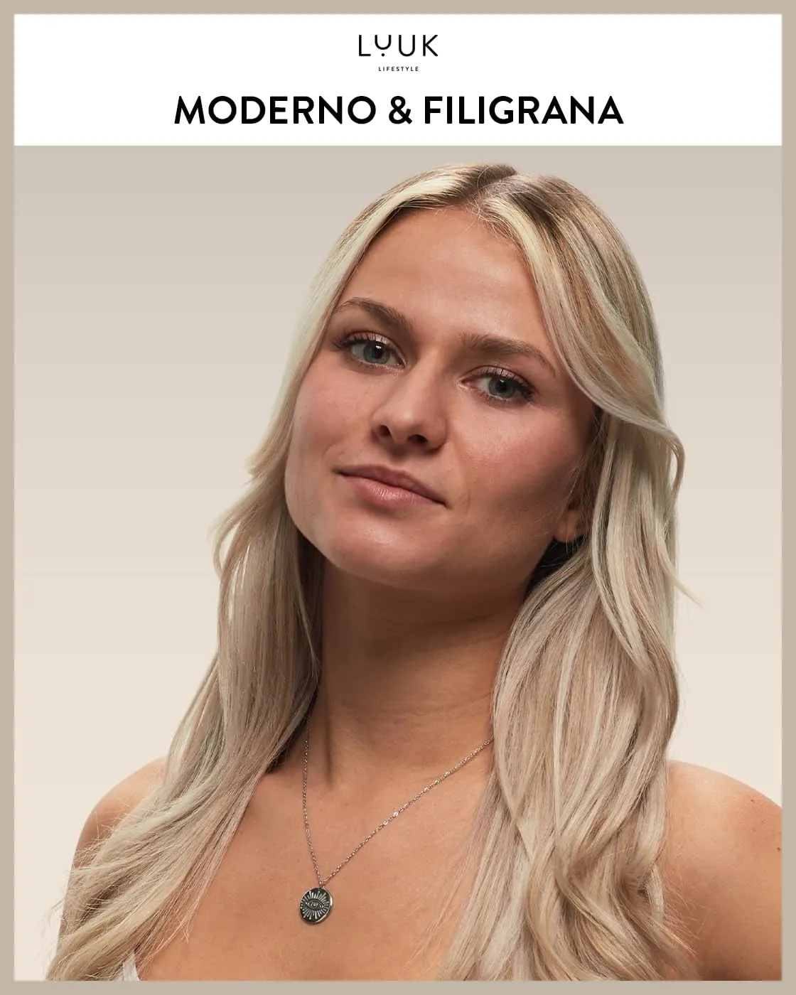 LUUK LIFESTYLE Collana da donna in acciaio inossidabile con moneta dell'occhio di Nazar, talismano protettivo, 50 cm, argento - immagine 2
