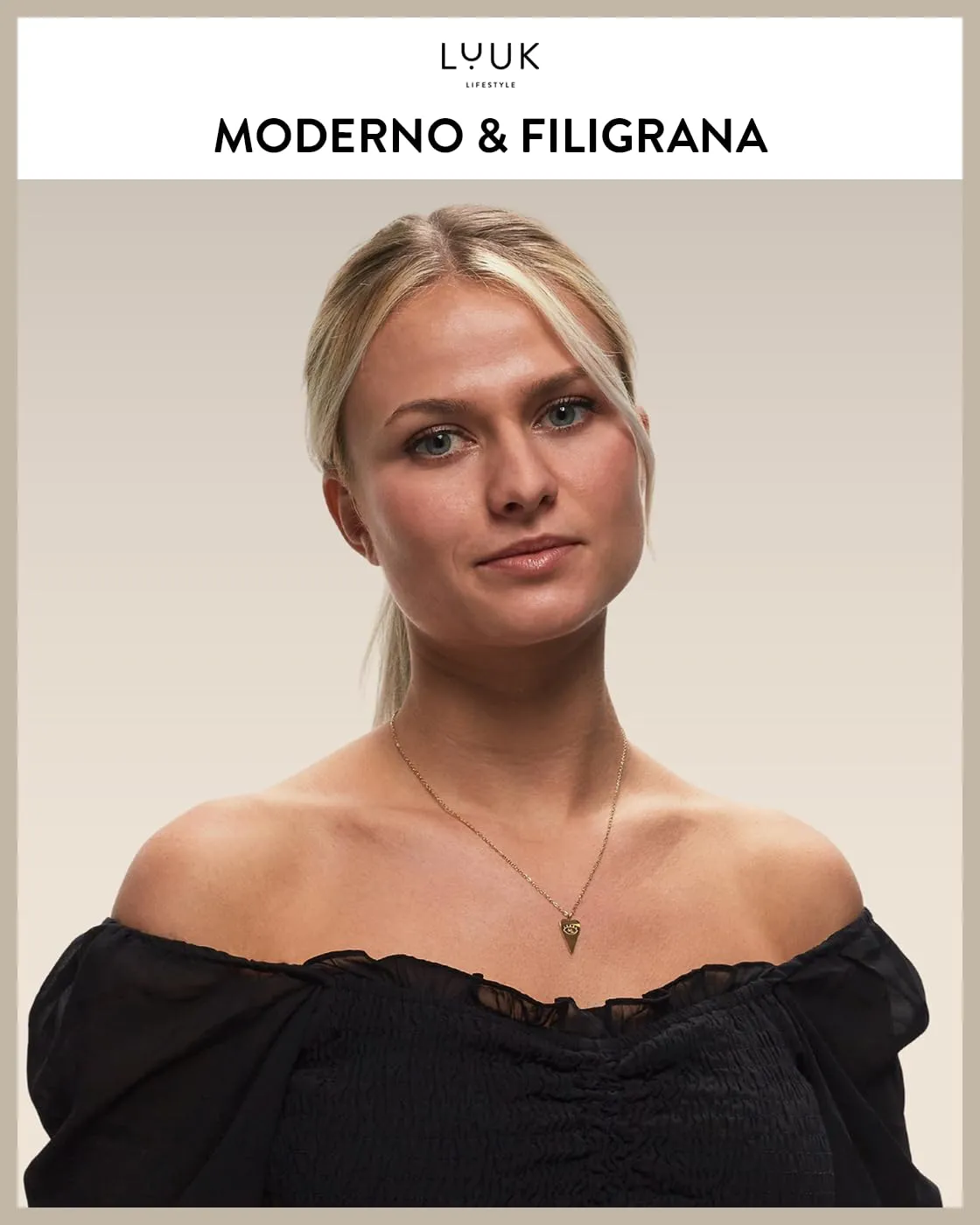 LUUK LIFESTYLE Collana in acciaio inossidabile con ciondolo a forma di cuore e occhio di Nazar, lunghezza regolabile, 50 cm, portafortuna, oro - immagine 2