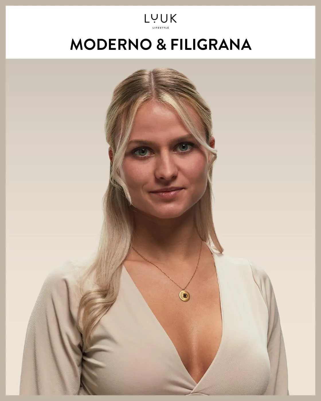 LUUK LIFESTYLE Collana in acciaio inossidabile con ciondolo in perla e conchiglia, resistente all’acqua, gioiello da sera e chic, oro - immagine 2