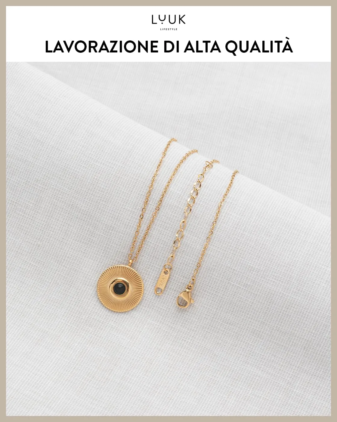 LUUK LIFESTYLE Collana in acciaio inossidabile con ciondolo in perla e conchiglia, resistente all’acqua, gioiello da sera e chic, oro - immagine 4