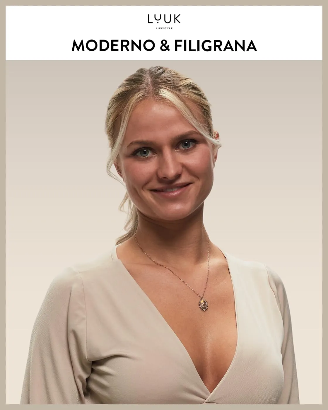 LUUK LIFESTYLE Collana minimal dal design antico e chic con ciondolo Boho Sun I Coin e biglietto con scritta HAPPINESS, portafortuna, oro rosa - immagine 2