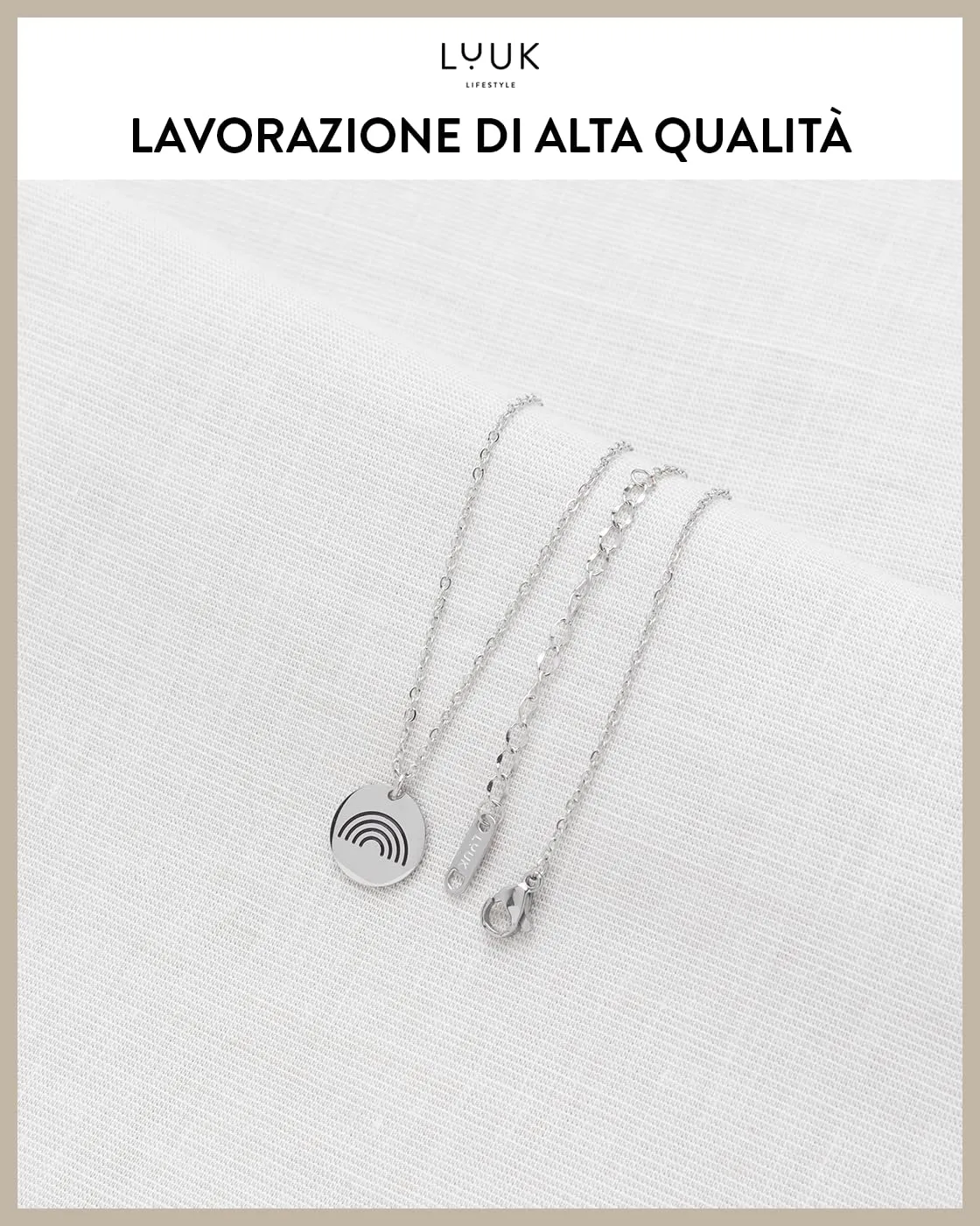 LUUK LIFESTYLE Collana minimal con ciondolo motivo arcobaleno, stile-boho, femminile, 50 cm, idea regalo di compleanno, argento - immagine 4