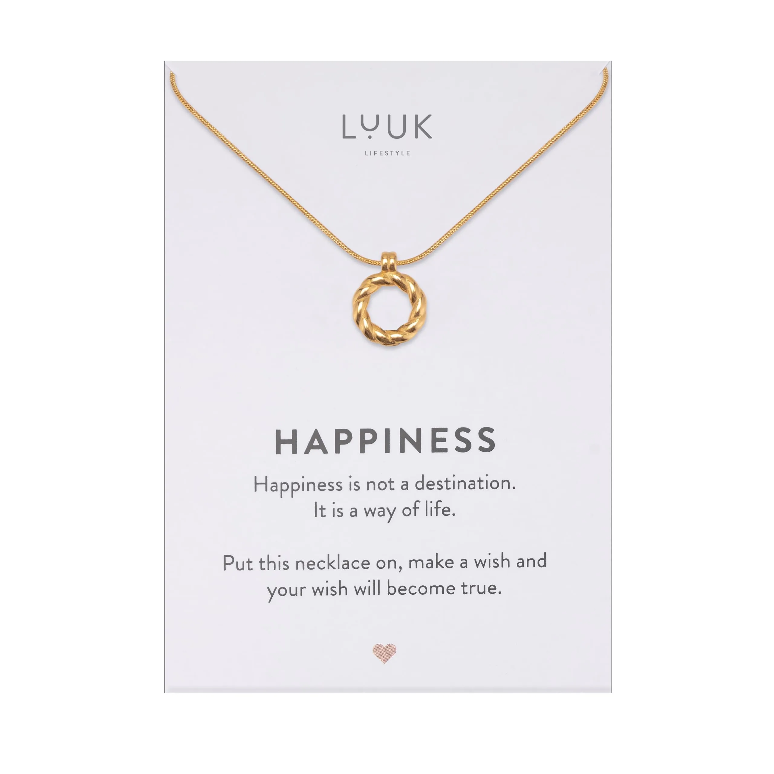 LUUK LIFESTYLE Collana con ciondolo a forma di ghirlanda in acciaio inossidabile, gioiello impermeabile e resistente, idea per compleanno, oro - immagine 1