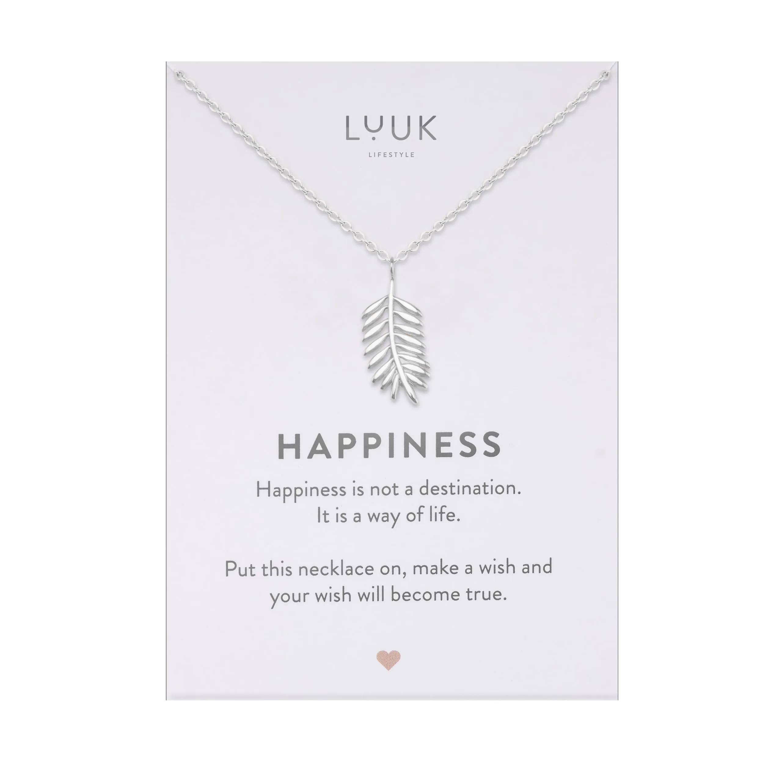 LUUK LIFESTYLE collana da donna in filigrana con ciondolo a forma di palma, lunghezza 50 cm, acciaio inossidabile impermeabile, argento - immagine 1