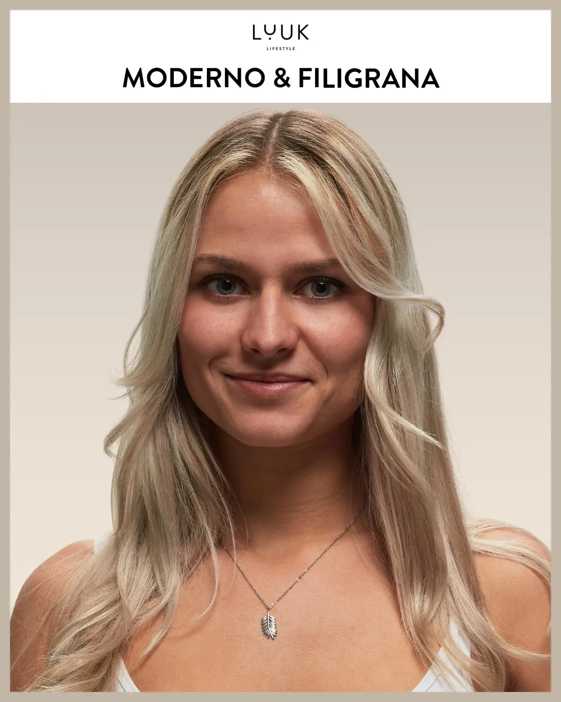 LUUK LIFESTYLE collana da donna in filigrana con ciondolo a forma di palma, lunghezza 50 cm, acciaio inossidabile impermeabile, argento - immagine 2