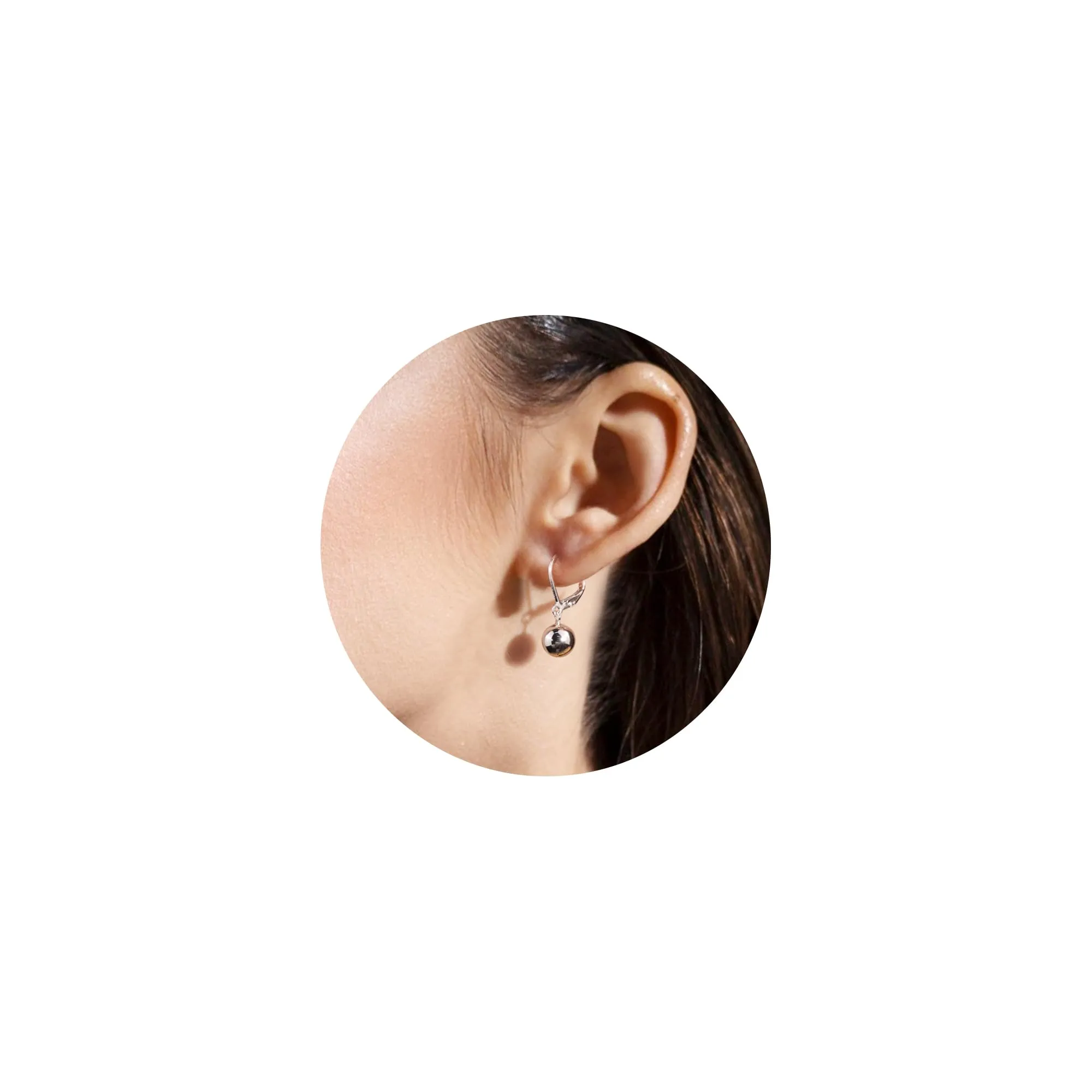 ASH'S CHOICE Orecchini Pendenti Donna Argento Lucido Sfera Leverback - immagine 7