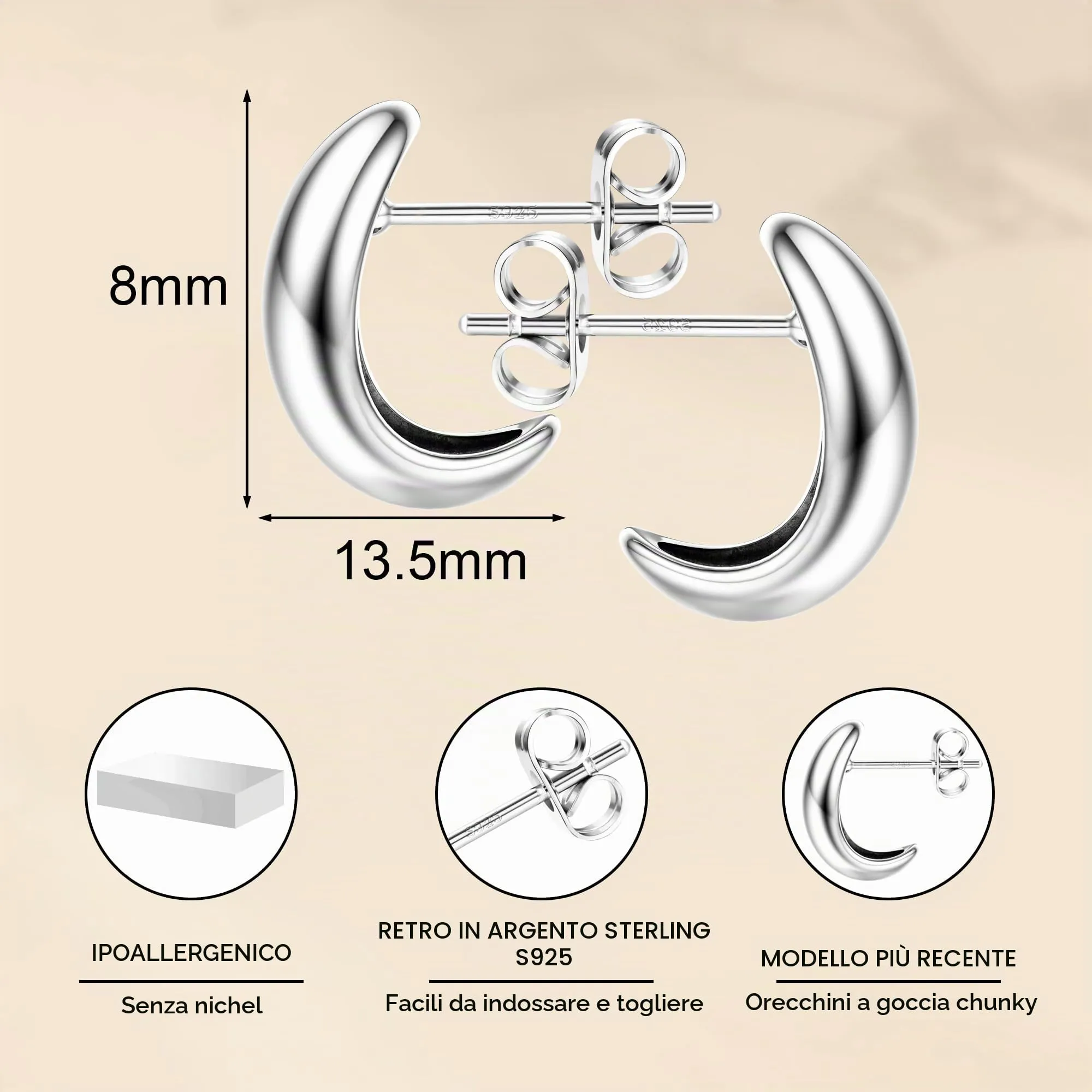 Diamday Orecchini Donna Placcato Orecchini Goccia d'Acqua - immagine 4