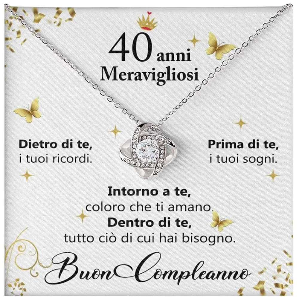 Bramart Collana Donna Idea Regalo Compleanno 40 Anni Finitura in Oro, Argento Idee Regali per lei Festa Evento speciale - Cofanetto con DEDICA incluso (40 Anni) - immagine 1