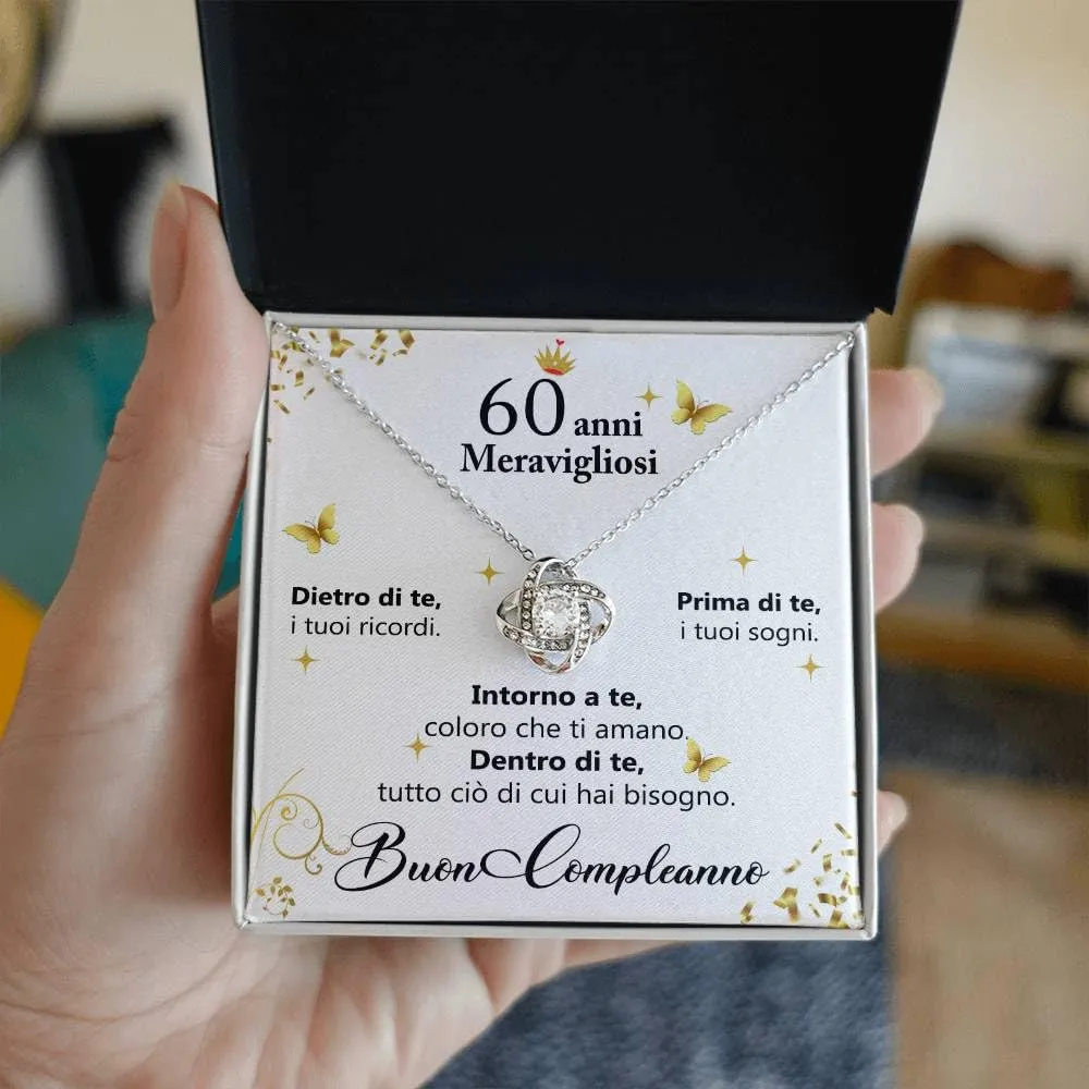 Bramart Collana Donna Idea Regalo Compleanno 60 Anni Finitura in Oro, Argento Idee Regali per lei Festa Evento speciale - Cofanetto con DEDICA incluso (60 Anni) - immagine 2