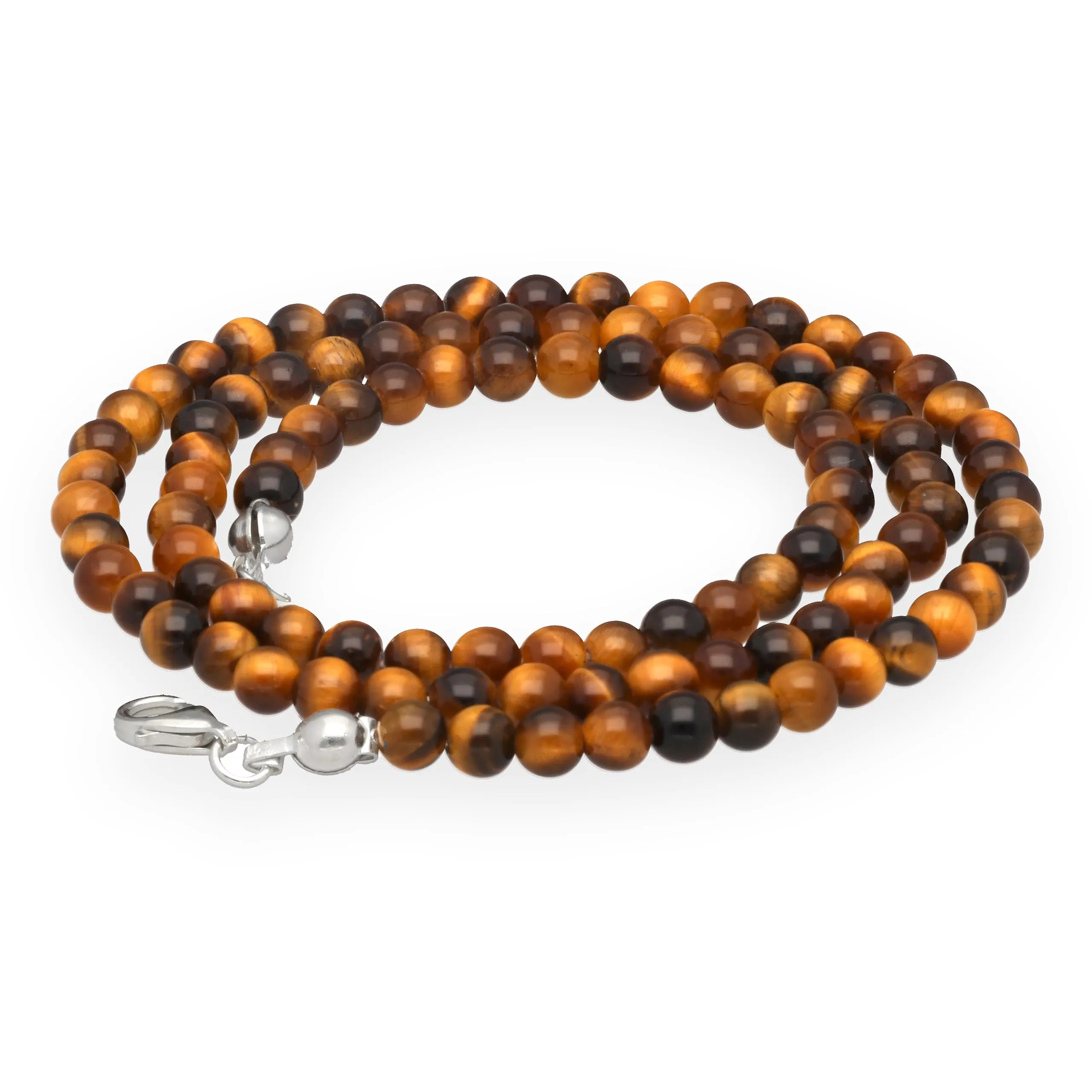 Collana con perline in pietra preziosa + chiusura in argento 925 4 mm - immagine 1