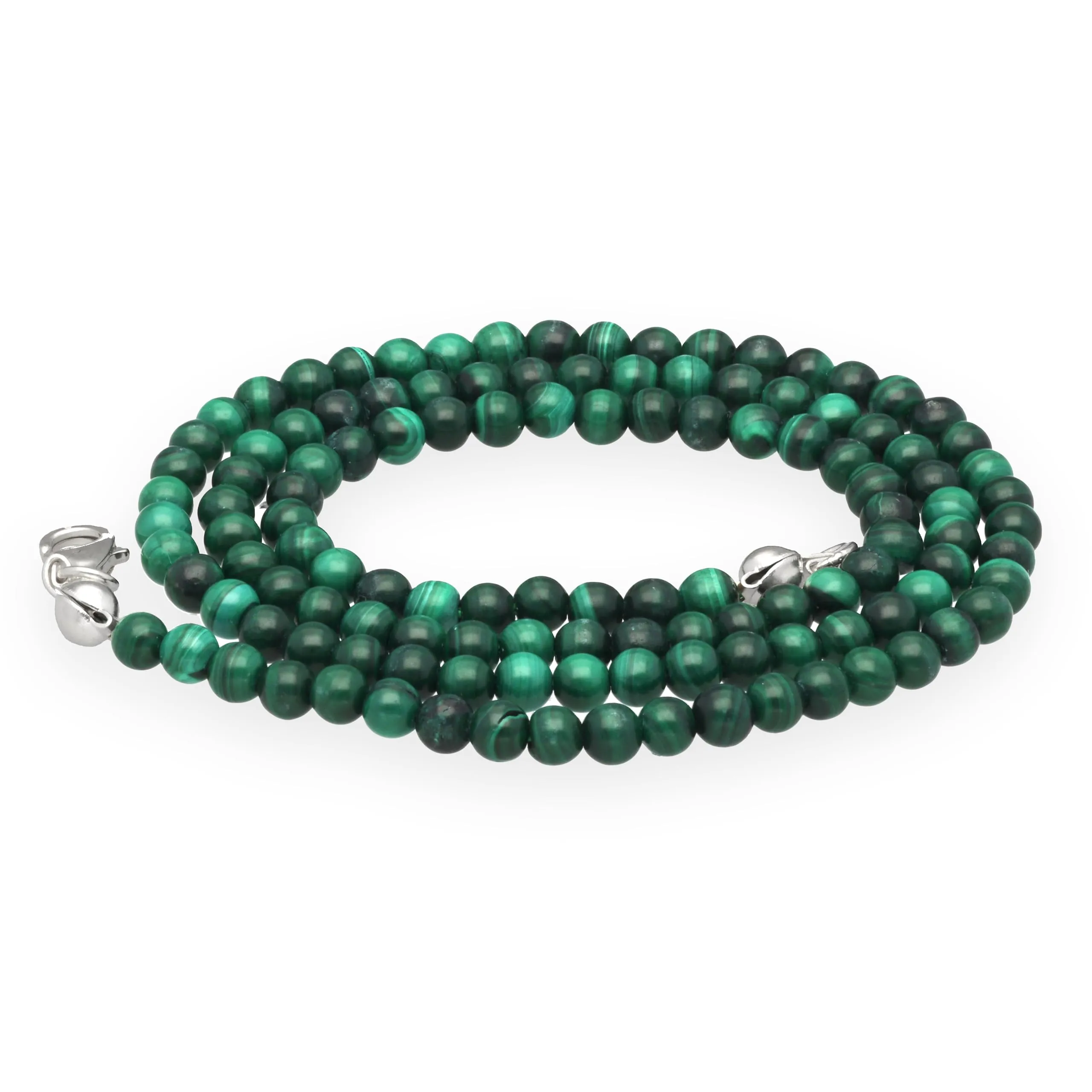 Collana a sfera con pietre preziose + chiusura in argento 925, sfere 4 mm - immagine 1
