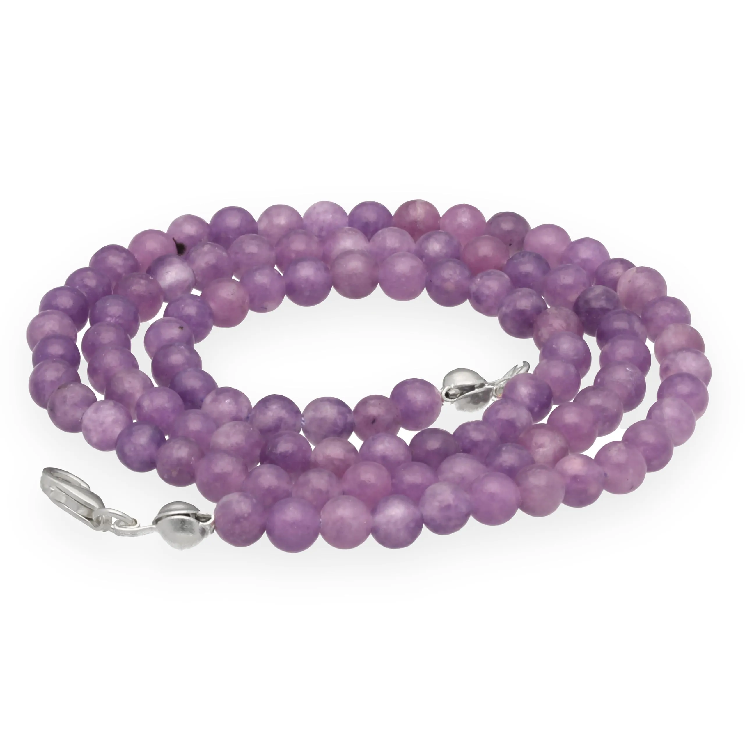 Collana con perline in pietra preziosa + chiusura in argento 925 4 mm - immagine 1