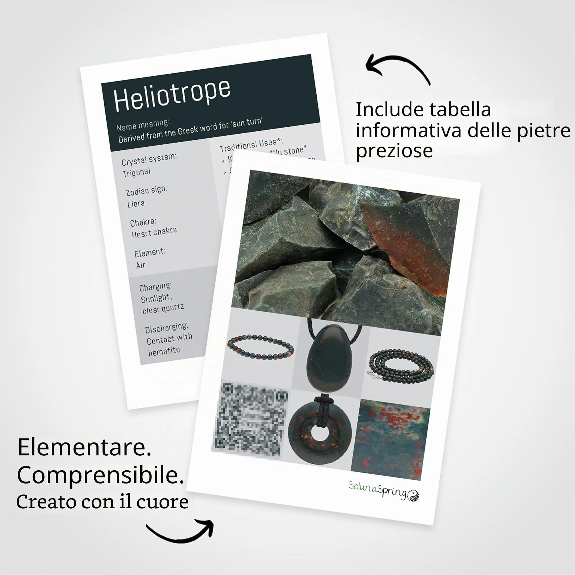 Collana con perline in pietra preziosa + chiusura in argento 925 4 mm - immagine 4